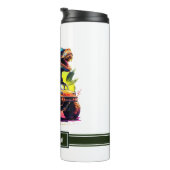 白Tレックス乗馬モンスタートラック恐竜の名前 タンブラー (回転右)