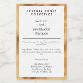 白W金ゴールドフェイク防水シャンプーボトルラベル フードラベル (シングルラベル)