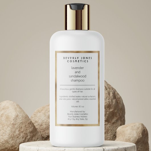 白W金ゴールドフェイク防水シャンプーボトルラベル フードラベル