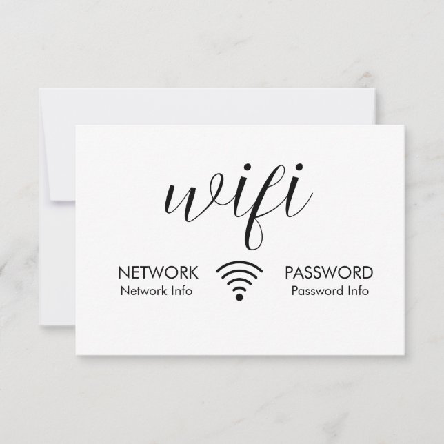 白Wifiパスワード署名ブラックWifiネットワーク情報 (正面)