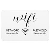 白Wifiパスワード署名ブラックWifiネットワーク情報 マグネット (横)