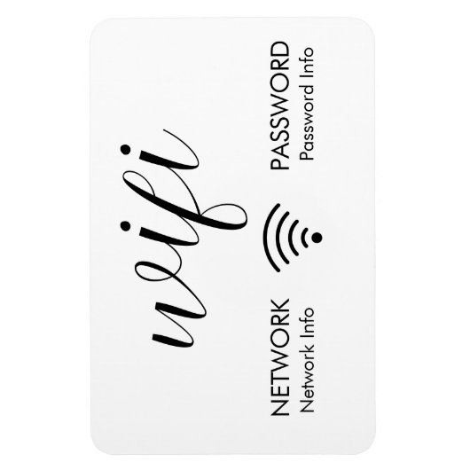 白Wifiパスワード署名ブラックWifiネットワーク情報 マグネット (縦)