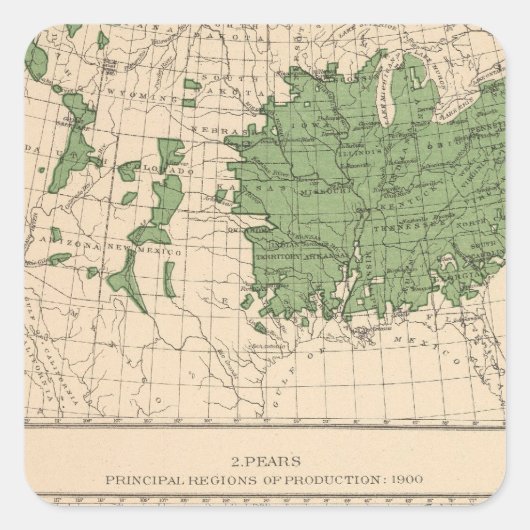 百七十四りんご、梨、主要地域 スクエアシール (正面)