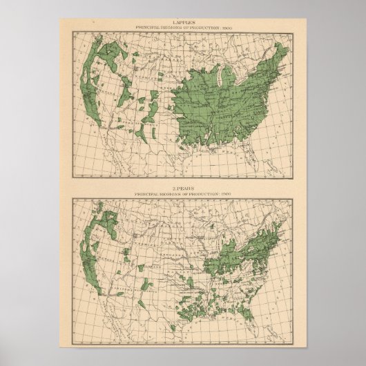 百七十四りんご、梨、主要地域 ポスター (正面)