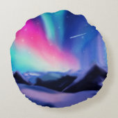 百万のオーロラが枕を囲んで夢を見る ラウンドクッション (裏面)