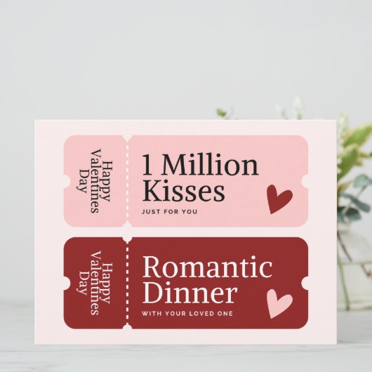 百万キスとディナーバレンタインデーのカード 招待状 (スタンド正面)