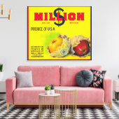 百万ドルのアップルラベル – ワラワラ,ワシントン キャンバスプリント (インサイチュ (リビング))