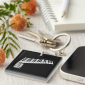百万台のドルの四つ組のピアノ-白 キーホルダー (正面右)