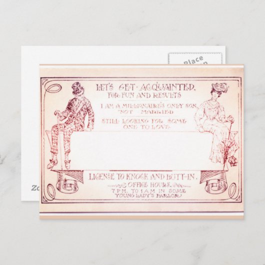 百万長ビクトリアン者の通話カード ポストカード (正面/裏面)