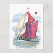 百二十九テムズセーリングバージ帆船 ポストカード (正面)