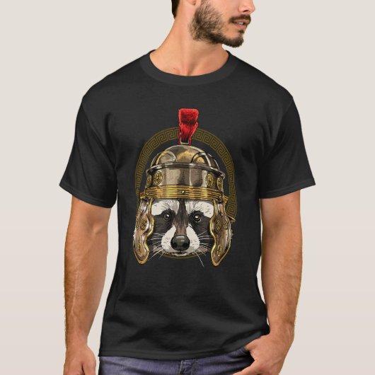 百人隊長アライグマ 古代ローマ ローマ帝国 アライグマ Tシャツ (正面)