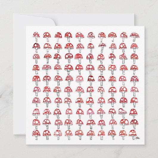 百個の日、百個のキノコ サンキューカード (正面)