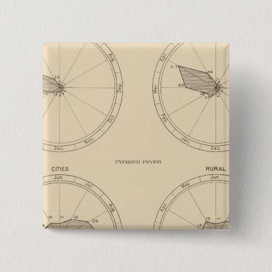 百十七インフルエンザ、腸チフス、1900、1890 缶バッジ (正面)