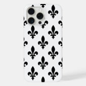 百合の紋章 フルール・ド・リス 黒 白 iPhoneケース (裏面)