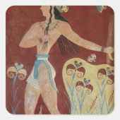 百合の花を咲かせた王坊または王子 スクエアシール (正面)