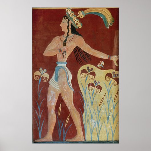 百合の花を咲かせた王坊または王子 ポスター (正面)