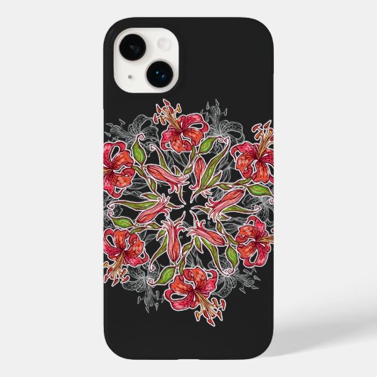 百合の花コラージュ Case-Mate iPhoneケース (裏面)