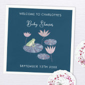 百合池でカエルかわいい赤ちゃんシャワー スタンダードカクテルナプキン