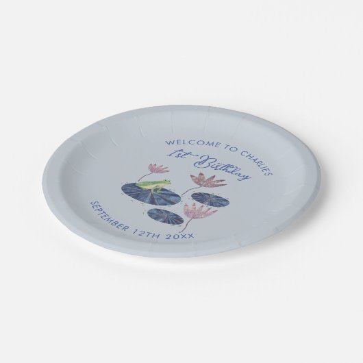 百合池のカエルかわいい子たち最初の誕生日|過去記事 ペーパープレート (アングル)