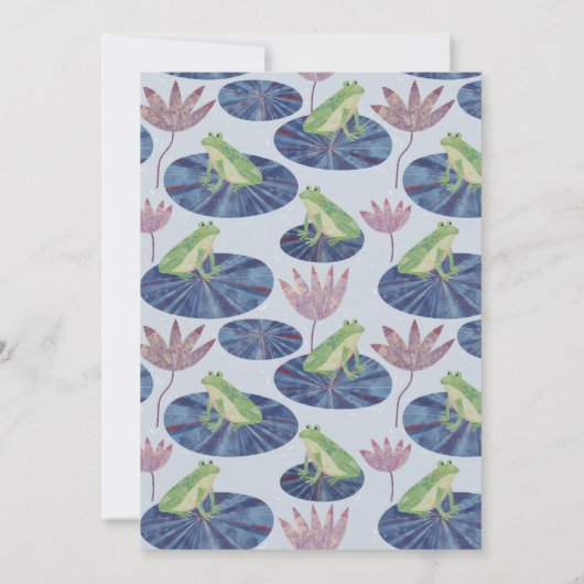 百合池のカエルかわいい子供たち誕生日パーティー 招待状 (裏面)