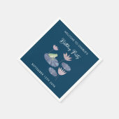 百合池のカエルかわいい誕生日パーティー スタンダードカクテルナプキン (角)