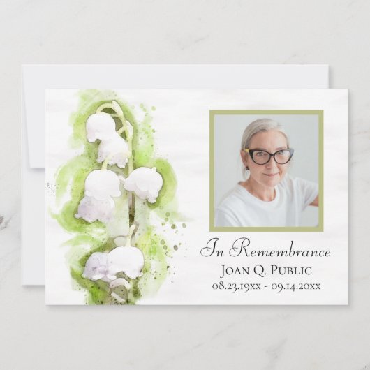 百合花の命日 招待状 (正面)