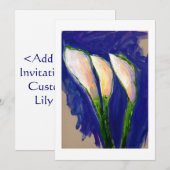 百合花絵画招待状 招待状 (正面/裏面)