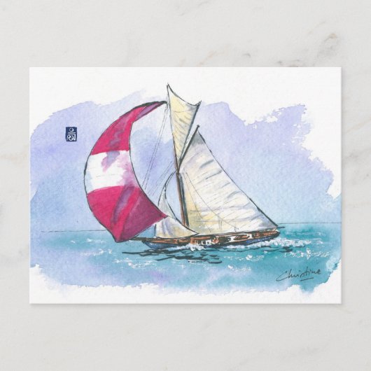 百四十九競走用スループ帆船 ポストカード (正面)