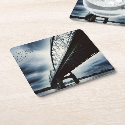 百年間橋コースター スクエアペーパーコースター (アングル)