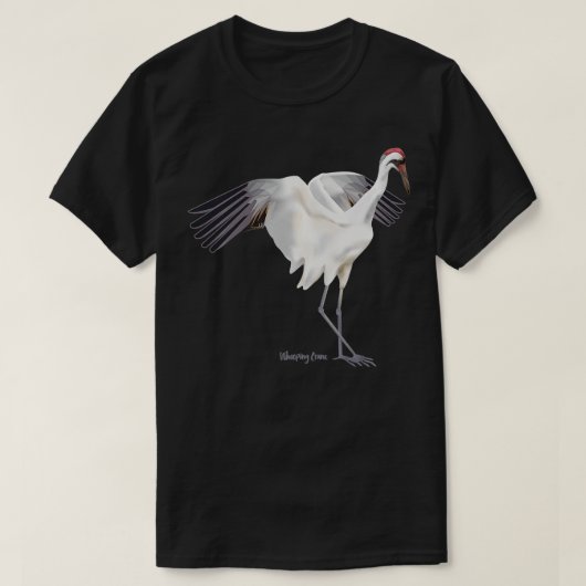 百日鶴グラフィック野生生物鳥観察 Tシャツ (デザイン正面)