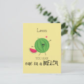 百最高のメロンかわいい食べ物おもしろい ポストカード (スタンド正面)