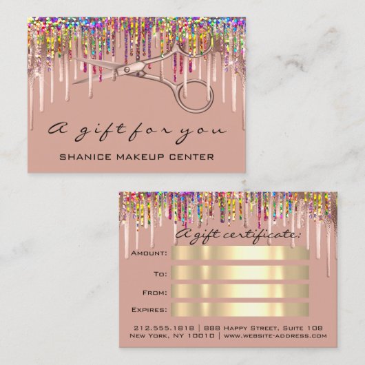 百枚証理美容院自筆証書ユニコーン 名刺 (正面/裏面)