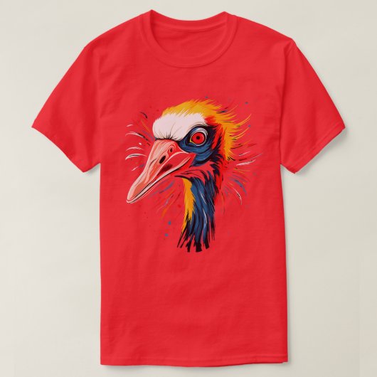 百歩鶴が微笑む Tシャツ (デザイン正面)