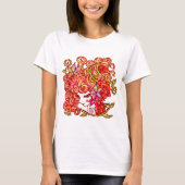 「百歳」Series * RosedGirl"薔薇江戸娘" color Tシャツ (正面)