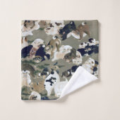 百犬図,伊藤若冲百犬伊藤若中 バスタオルセット (ウォッシュタオル)