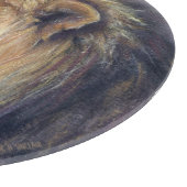 百獣の王12"円形のガラスまな板 カッティングボード (角)