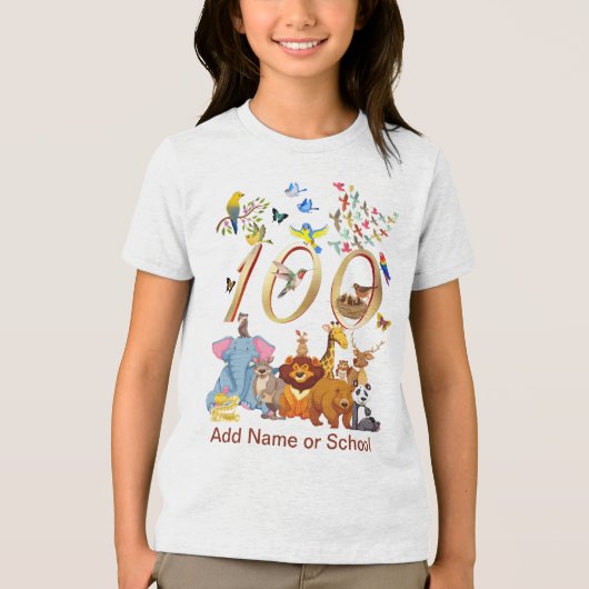 百祝日の野生動物学校 トライブレンドＴシャツ (正面)
