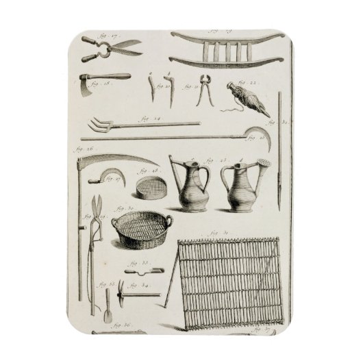 百科事典より園芸用具の品揃え マグネット (縦)
