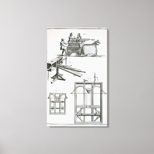 「百科事典」からのローマ弾道機械 キャンバスプリント (正面)