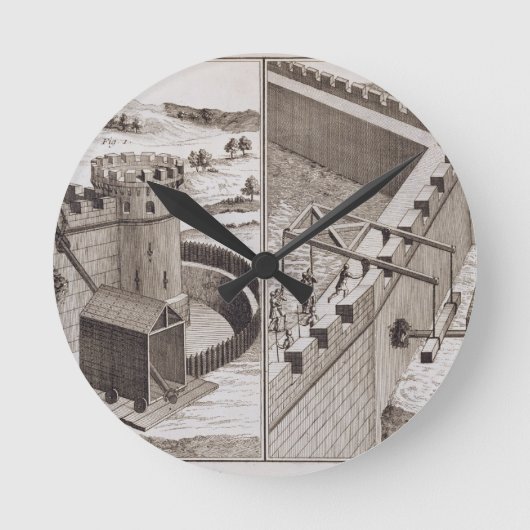 「百科事典des S」より、ローマの警棒 ラウンド壁時計 (正面)