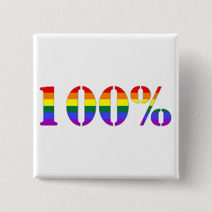 "百%" GLBTのプライドボタン 缶バッジ