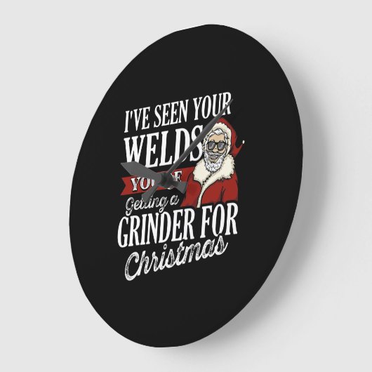 皆さんの溶接を見たクリスマスプレゼントをおおもしろい届け ラージ壁時計 (傾斜)