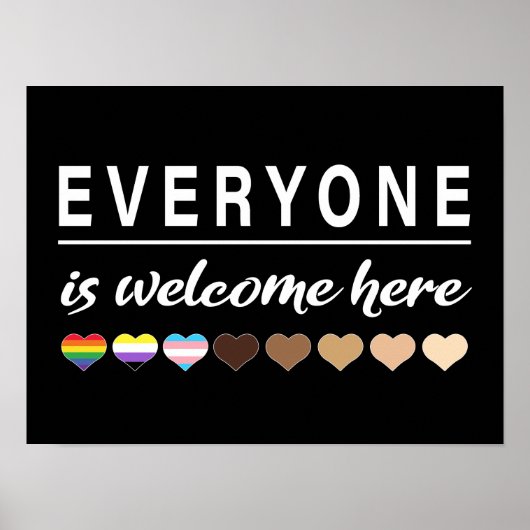 皆さん歓迎ここではすべて歓迎 ポスター (正面)