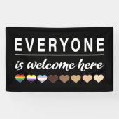 皆さん歓迎ここではすべて歓迎 横断幕 (横)