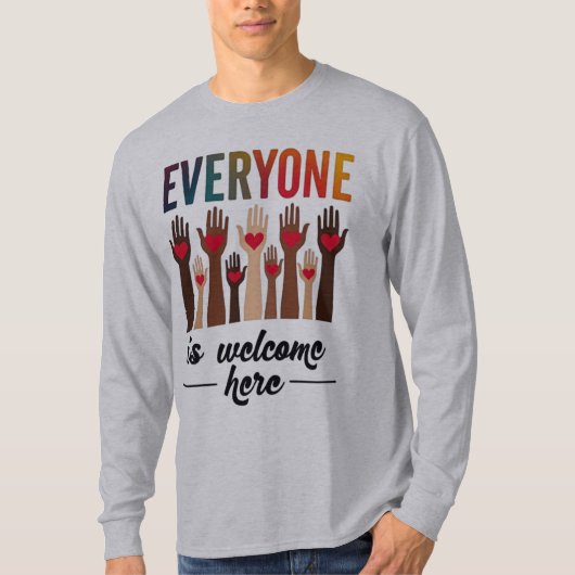 皆さん歓迎 – USA Diversity & Unity Tシャツ (正面)