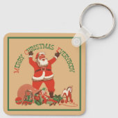 皆さん聖降誕祭お目出とう！ヴィンテージサンタクロース キーホルダー (裏面)