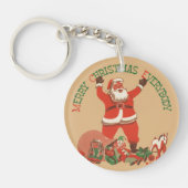 皆さん聖降誕祭お目出とう!ヴィンテージサンタクロース キーホルダー (正面)