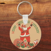 皆さん聖降誕祭お目出とう!ヴィンテージサンタクロース キーホルダー (裏面)