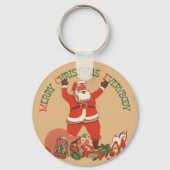 皆さん聖降誕祭お目出とう！ヴィンテージサンタクロース キーホルダー (裏面)