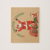 皆さん聖降誕祭お目出とう!ヴィンテージサンタクロース ジグソーパズル (縦)